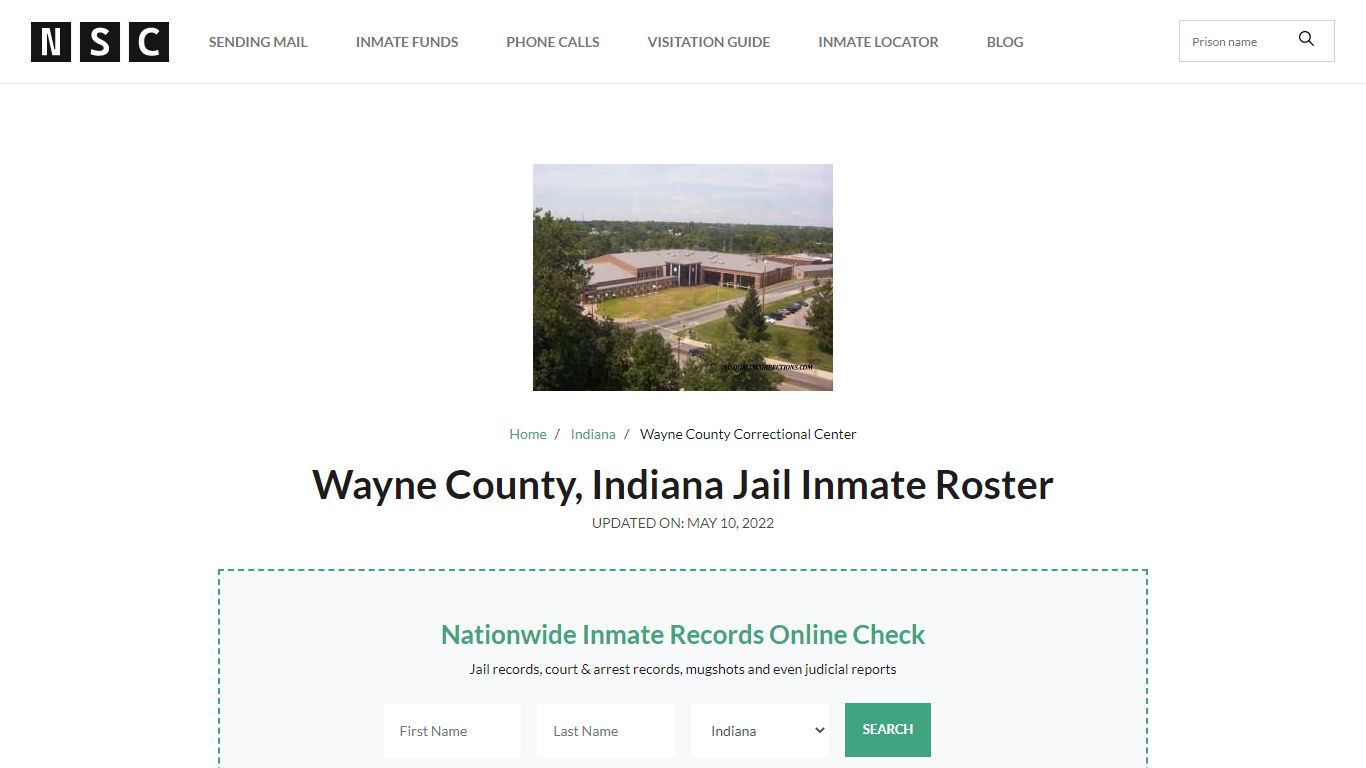 Wayne County, Indiana Jail Inmate List